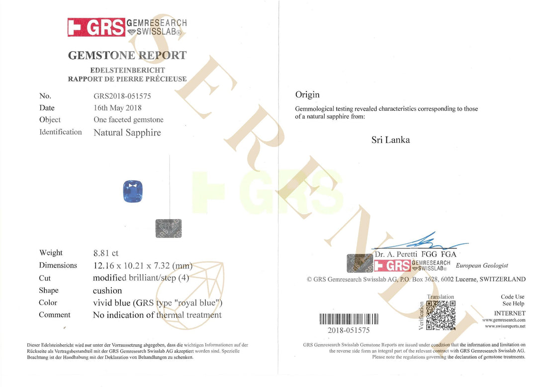 Prince of Orion Ring — GRS certificate