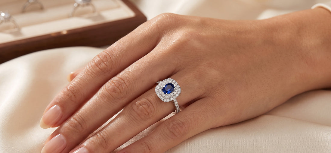 Allure Blue Sapphire Platinum Ring — additional view