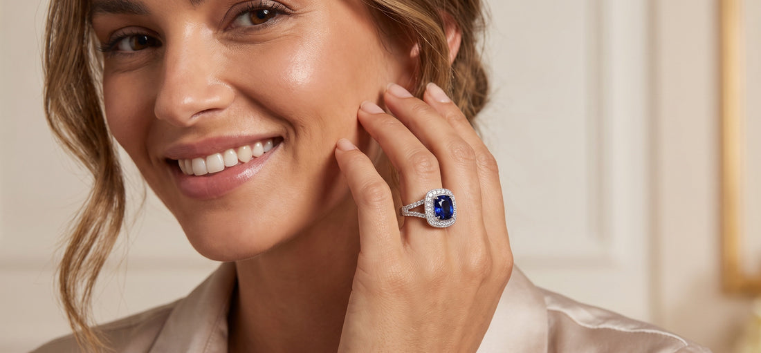 Enchanted Blue Sapphire Ring — detail view