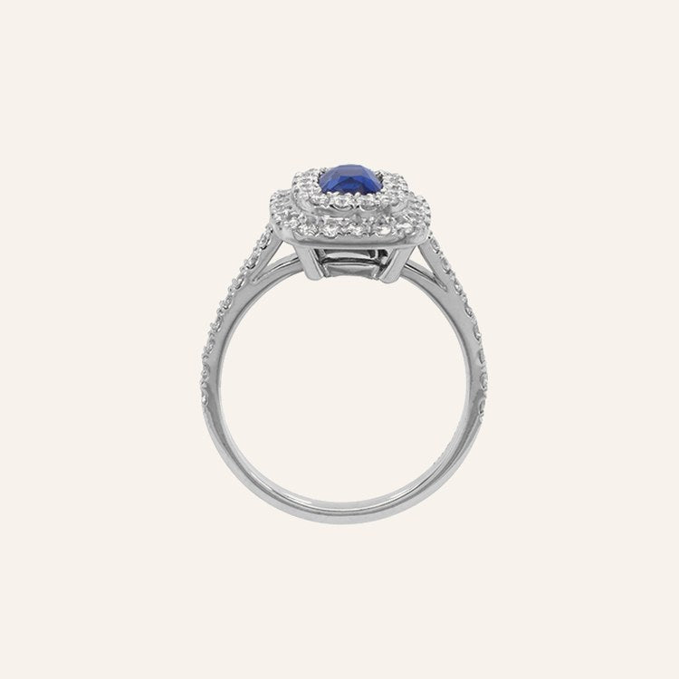 Allure Blue Sapphire Platinum Ring — GRS certificate