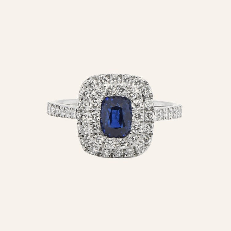 Allure Blue Sapphire Platinum Ring