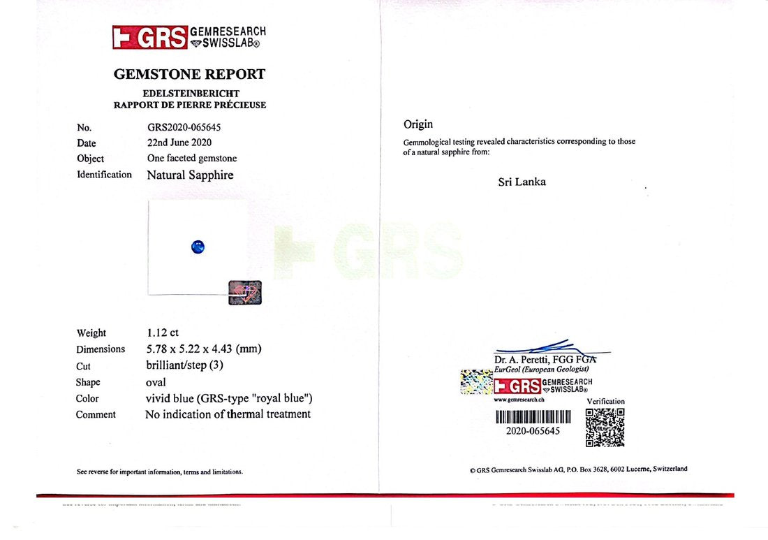 Apollo Spectacular Platinum Ring — GRS certificate