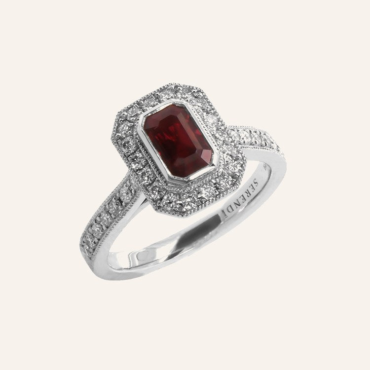 Bordeaux Platinum Ring — GRS certificate