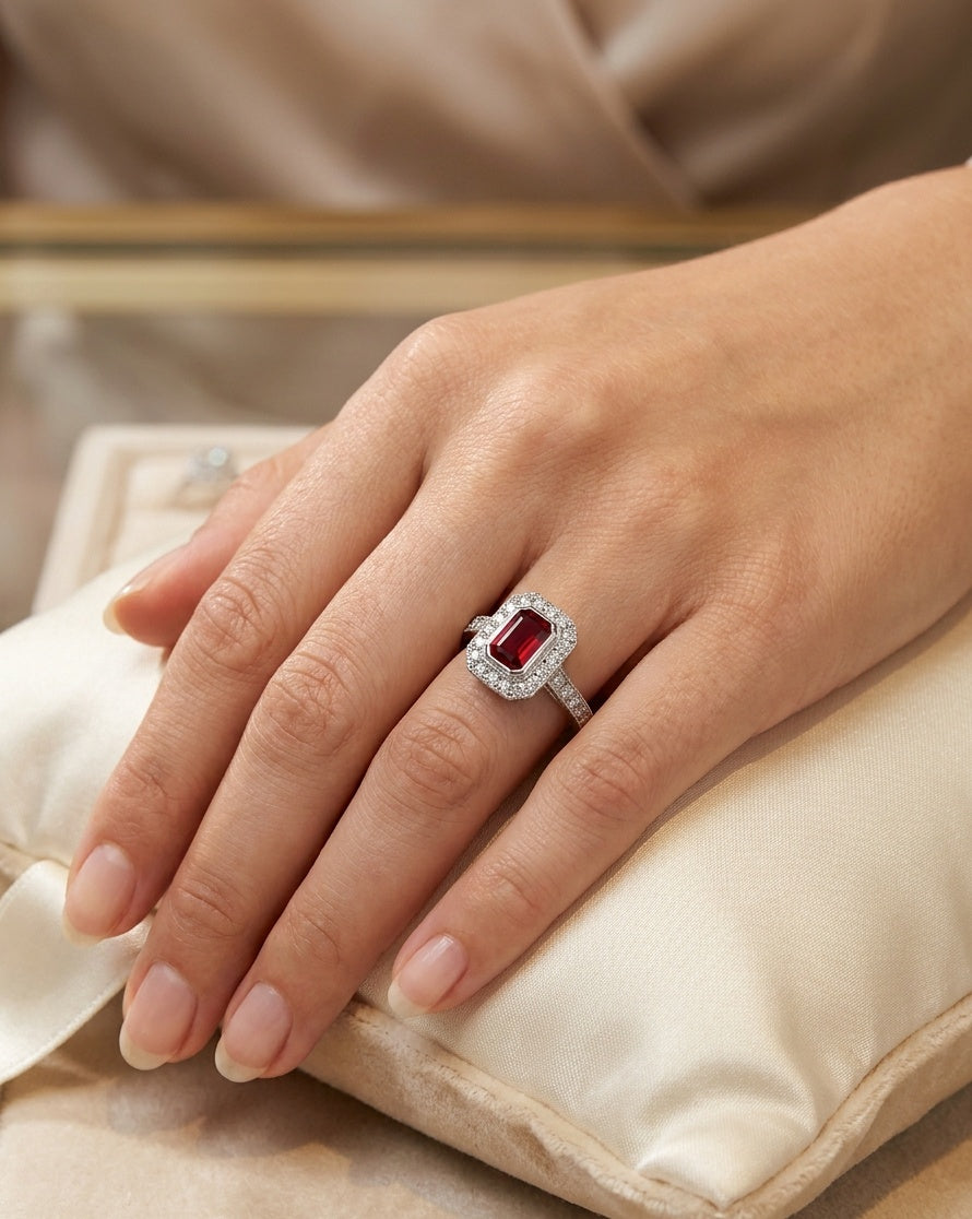 Bordeaux Platinum Ring — detail view