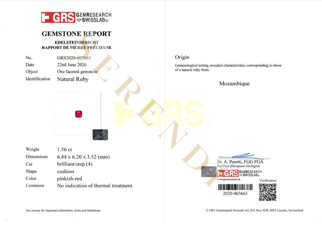 Eros Ruby Ring — GRS certificate