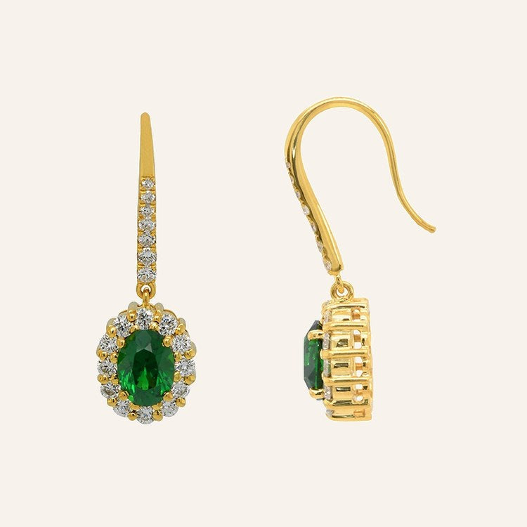 Green Tsavorite Earrings — GRS certificate