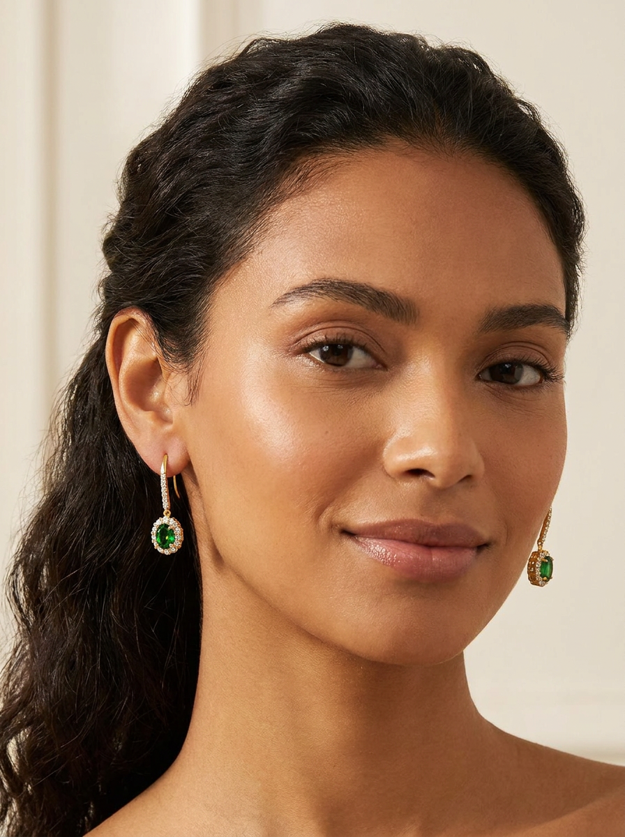 Green Tsavorite Earrings — detail view