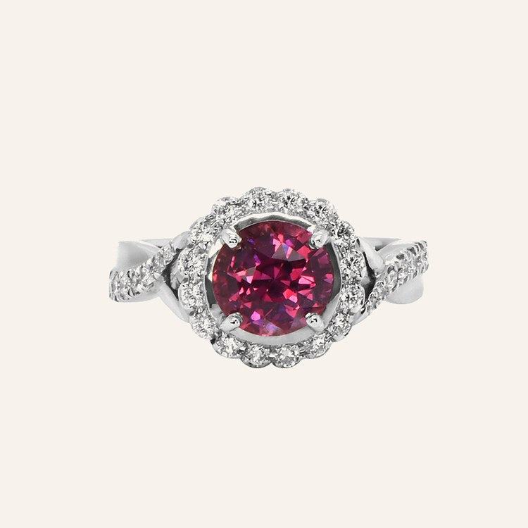 Rosy Sapphire Platinum Ring