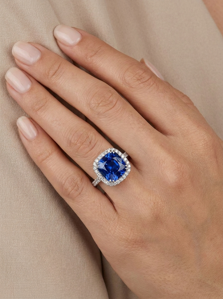 Titan Blue Sapphire Ring — detail view